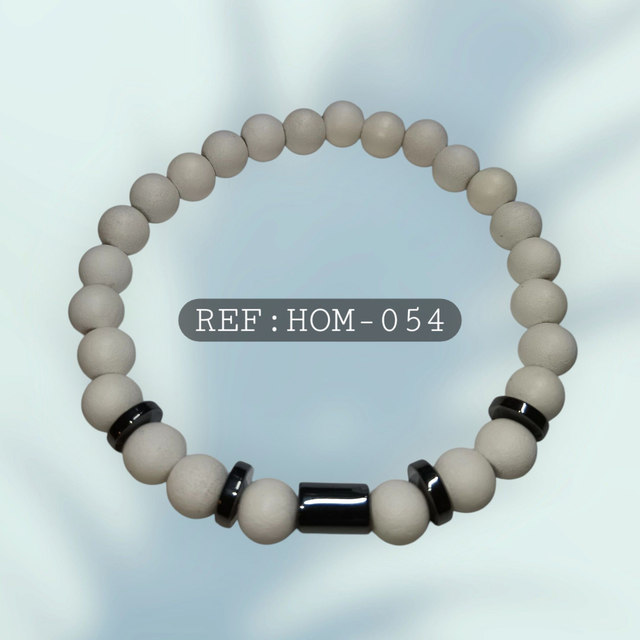 Bracelet Perles Acrylique Mat &amp; Hématite