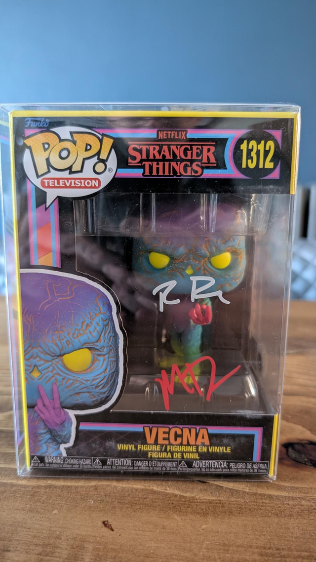 Funko Pop Stranger Things Vecna 1312 Signed By The Duffer Brothers Ross &amp; Matt with SWAU Authentication 