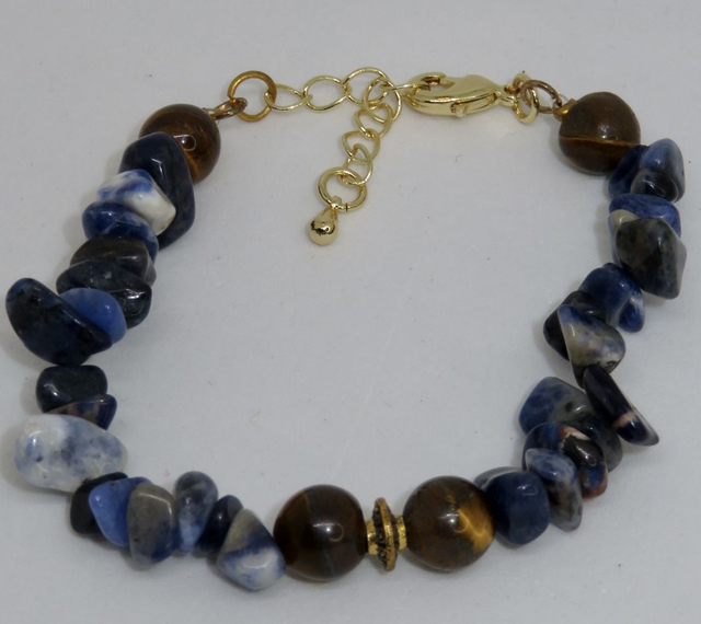 Bracelet en Sodalite et fermoir