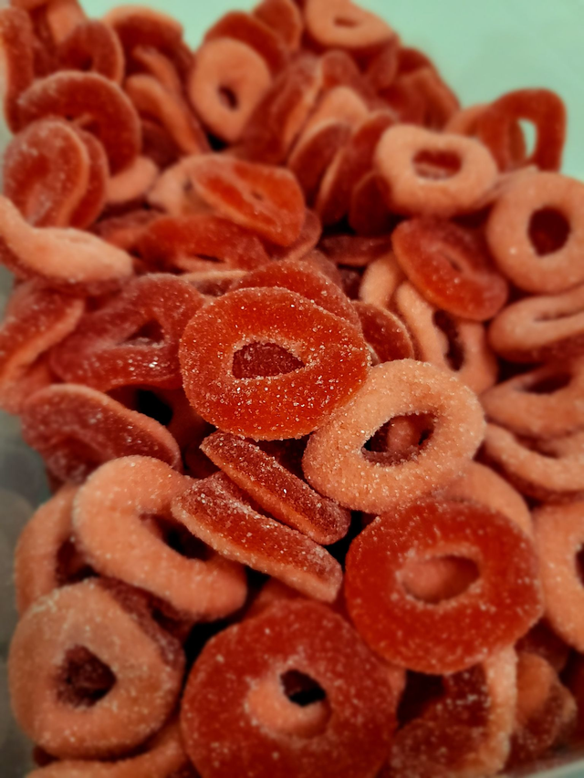 Anneaux fraise sucrés (100g) halal
