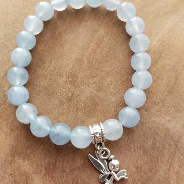 Bracelet Aigue-marine 8mm AA 