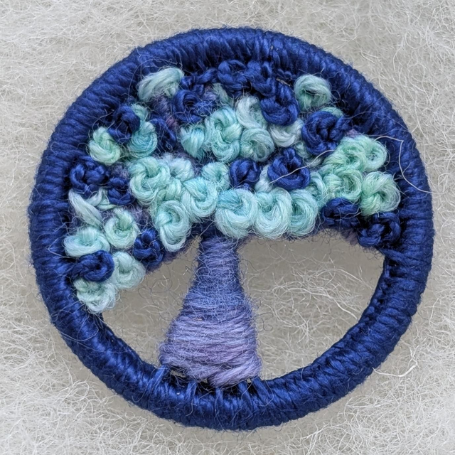 Dorset Button Brooch - Cyan/blue