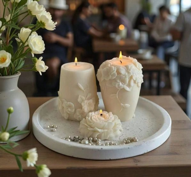 Candele geometriche floreali