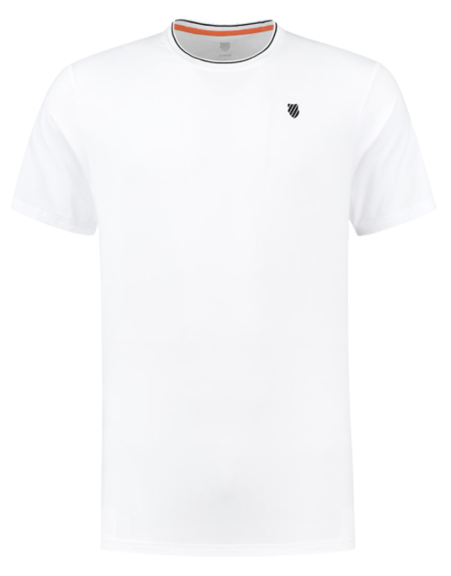 K-Swiss Hypercourt Mesh Crew Mens Tee - White  RRP £35