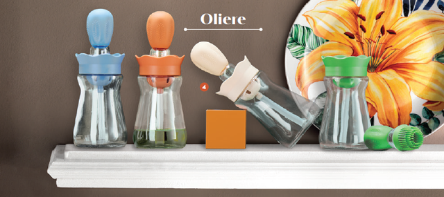 Brandani - Oliera Vetro Dosatore e Pennello Colori Assortiti