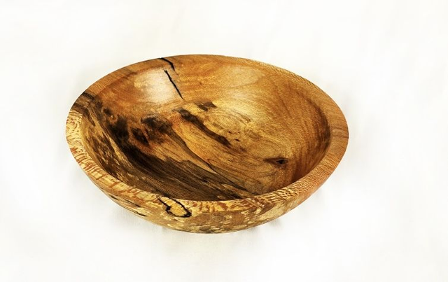 MA40 Small Bowl in Spalted London Plane Tree Wood  by Meyrick Ames, 12x6cm Wood