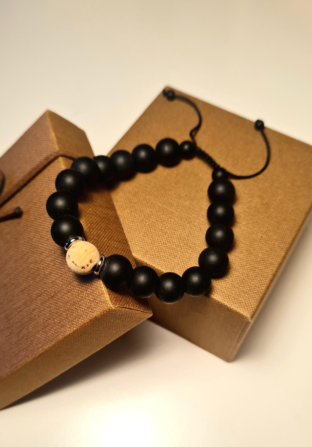 Bracelet style shamballa unisexe "Midnight" 