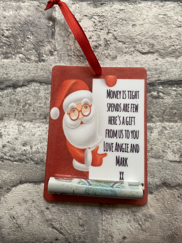 Personalised Christmas money holder