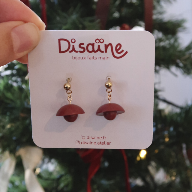 Boucles d'oreilles Flowers prune