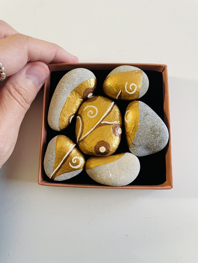 Caixa Presente Folha Dourada