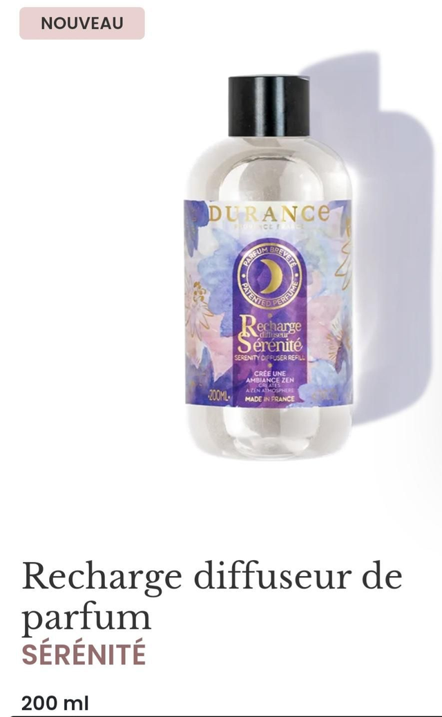 Recharge diffuseur sérénité 200ml DURANCE