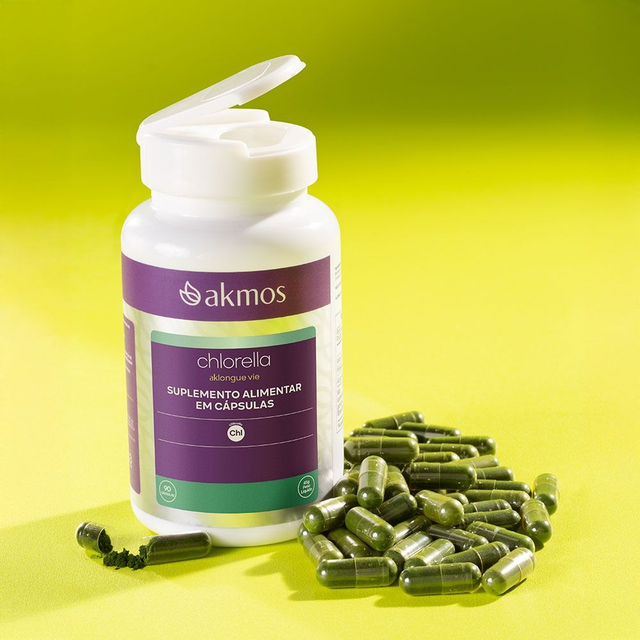 Akmos: SUPLEMENTO ALIMENTAR CLORELLA 60 capsulas.