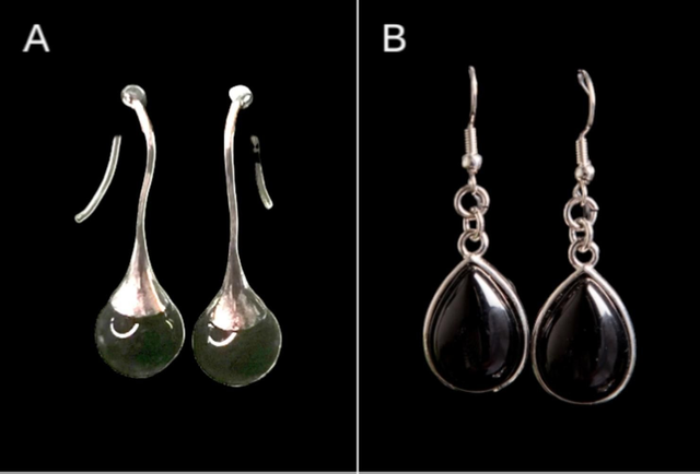 Boucles d&#039;oreilles obsidienne 