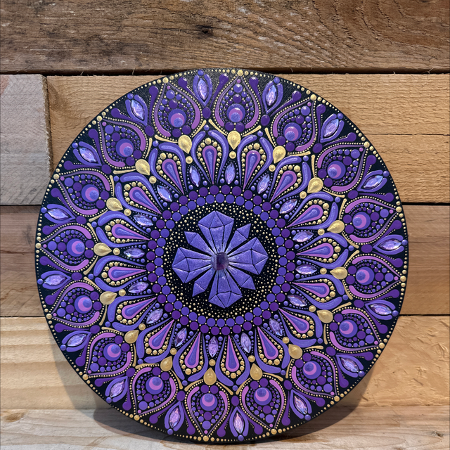 Amethyst Large Wooden Mandala 