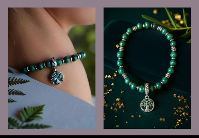 Bracelet Pandolith Malachite ~Guérison &amp; Renouveau