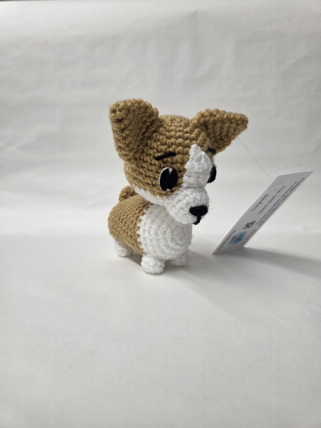 Tan and White Corgi Crochet Toy - UKCA Tested - KL-063