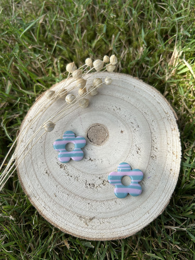 Pampilles Alma zebrage bleu et rose 