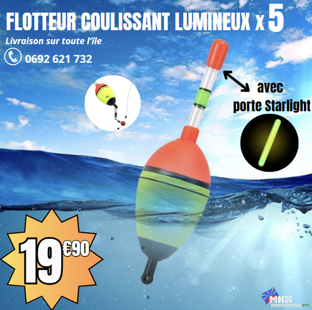 FLOTTEUR COULISSANT LUMINEUX x5