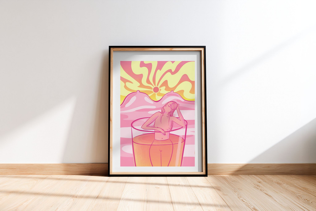 POSTER A3 psychedelic Woman Série: Pays de cocagne 1