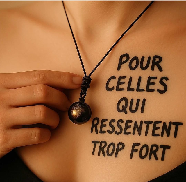 Collier en Obsidienne dorée 