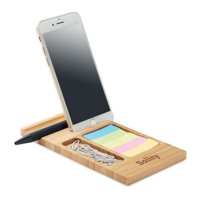 Bamboo desk phone stand