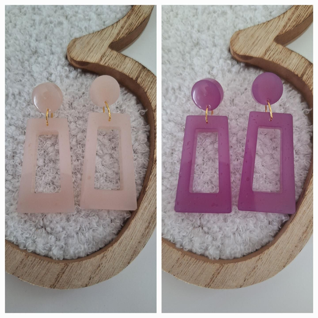 Boucles oreilles thermochromique violettes