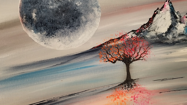 Tableau peinture sur toile 40x80 - œuvre d'art originale moderne signée