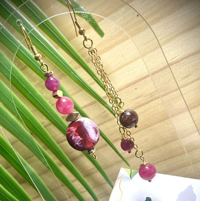 Boucles FARO Grenat Tourmaline Melon d’Eau