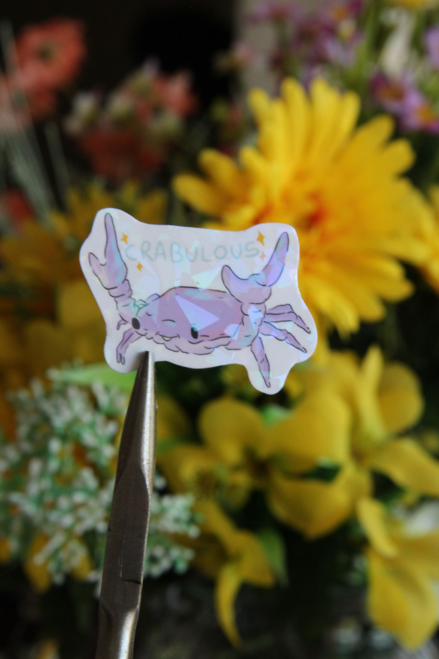 Sticker crabe violet "Crabulous"