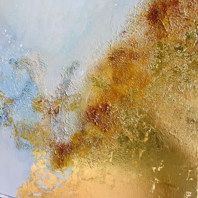 Vendue ✋🛑Onde Sacrée - Art abstrait contemporain - feuille d'or