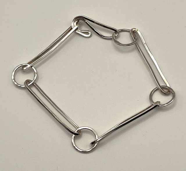 Recycled Silver Geometric Link Bracelet