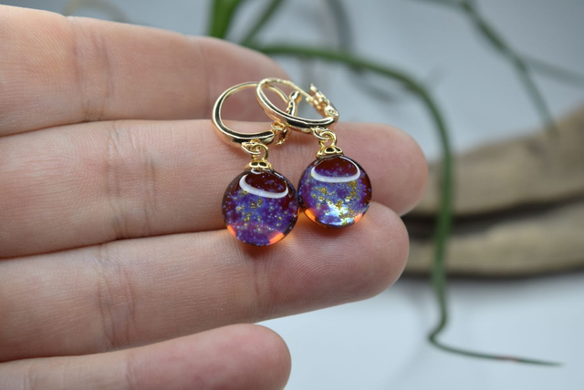 DORMEUSES VOIE LACTÉE AMBRE MONTURE OR (DVL11)