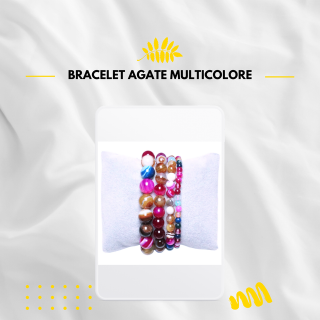 Bracelet Agate Multicolore