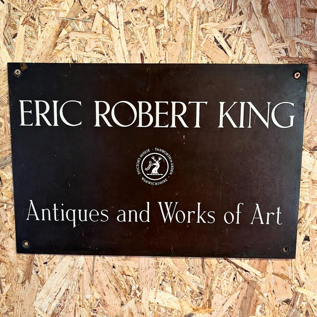 Bronze Business Plaque For ERIC ROBERT KING “Antiques And Works Of Art” 