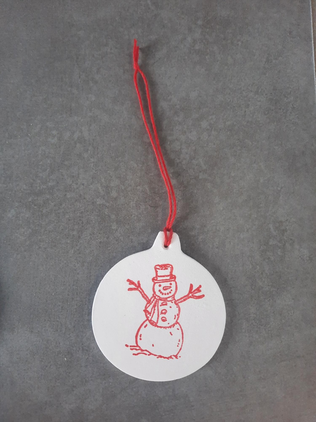 Boule plate BONHOMME DE NEIGE 