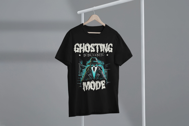 Ghosting In Incognito Mode, Halloween Humor, Tech Puns. Geisterbilder im Inkognito-Modus, Halloween-Humor, technische Wortspiele
