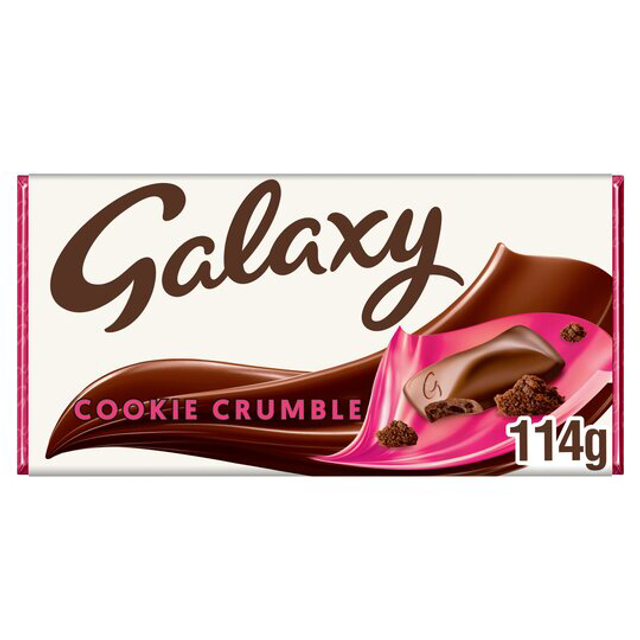 Galaxy Cookie Crumble &amp; Milk Chocolate Block Bar 114g