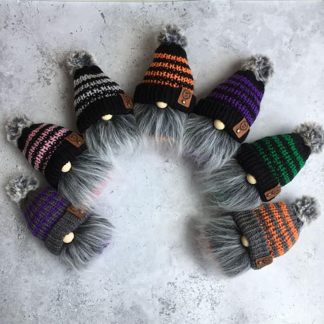 Mini stripy halloween gnomes