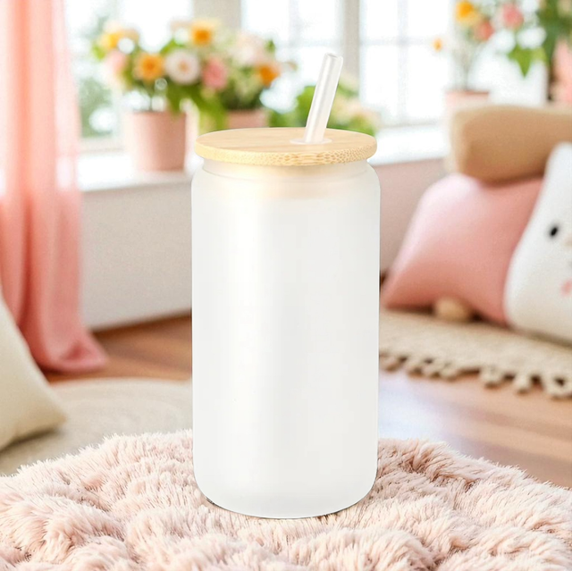 Custom Can Glass with Bamboo Lid