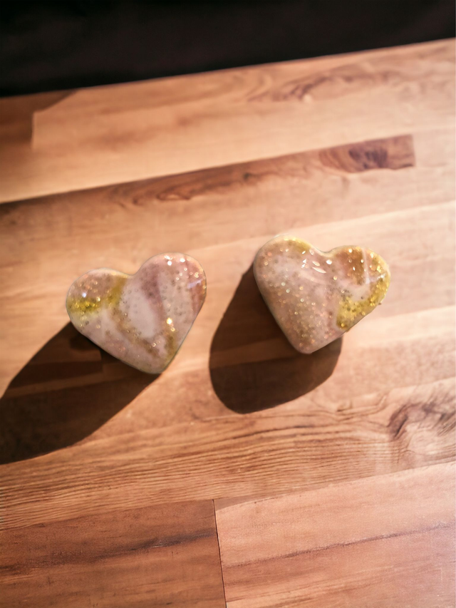 PETITS COEURS ROSE/OR