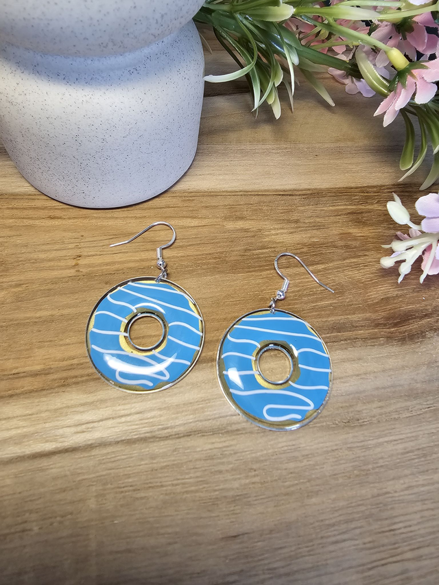 Boucles d'oreilles "Gourmandises Acidulées" DONUTS BLEU