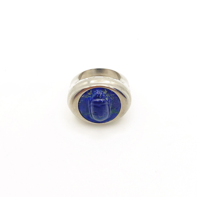 Bague scarabée azurite - AKIN 