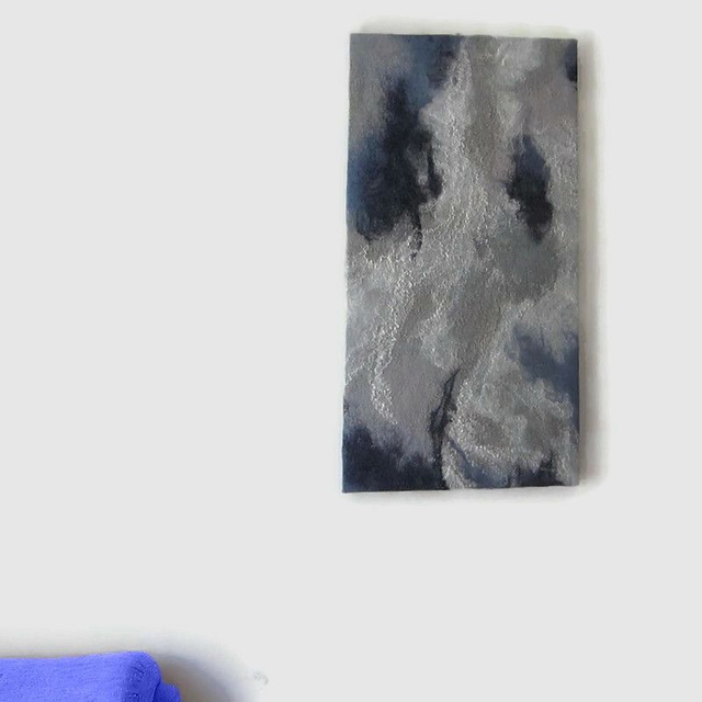 Panno di feltro Pannello decorativo a parete infeltrito Lana da infeltrire Fatto a mano Pannello blu grigio Pannello di riduzione del rumore