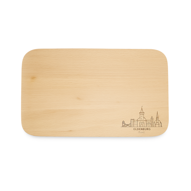 Frühstücksbrettchen - „Oldenburg Skyline“ - FSC®-zertifiziertem Buchenholz 