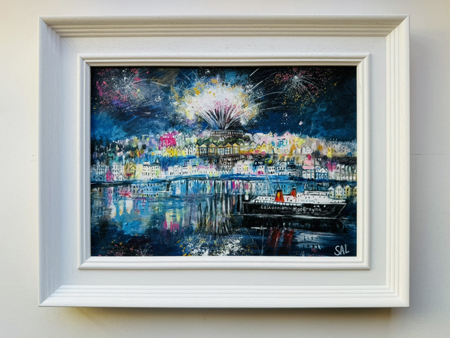 Original painting- Seascape- Oban-‘Fireworks from the Folly’