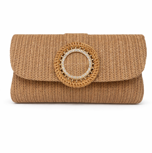 Bolso efecto rafia trenzada 