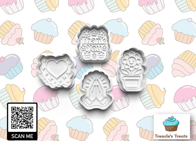Thank you Theme Fondant/cookie stamps with cutters