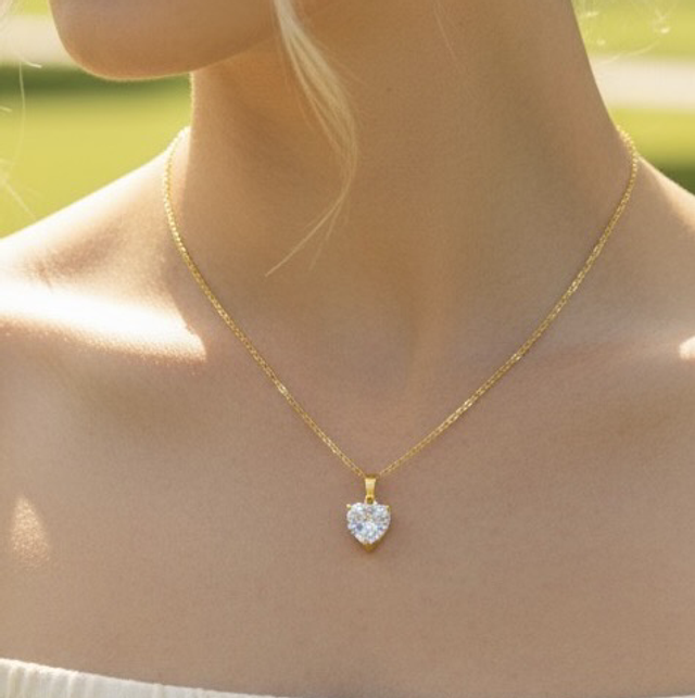 Collier cœur solitaire 