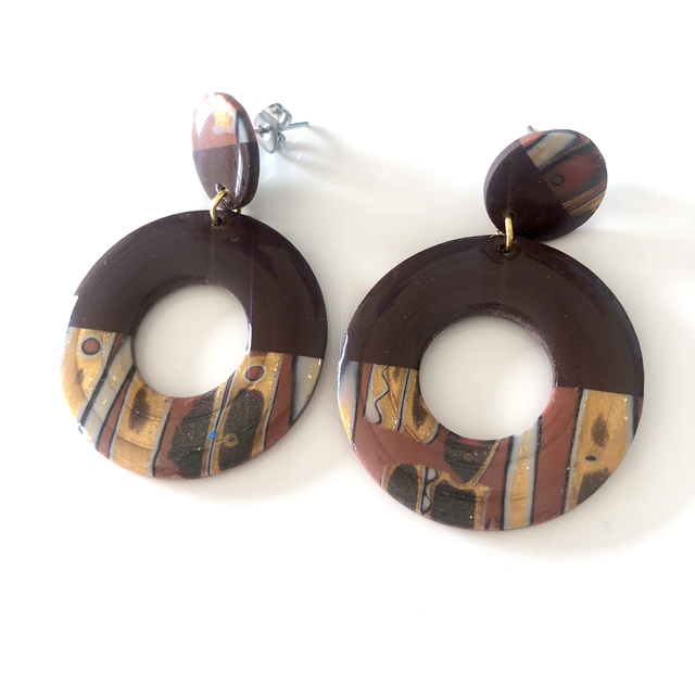 Boucles Or, beige , marron