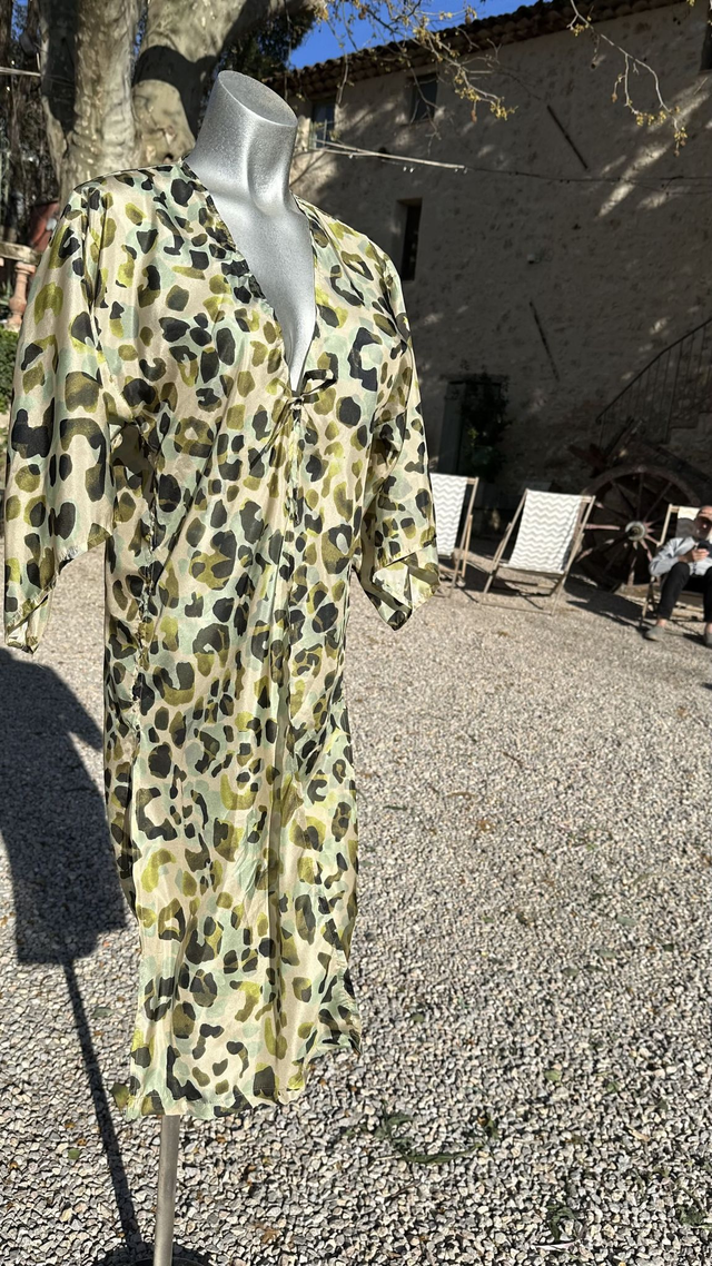 Tunique d&#039;exception longue en soie 